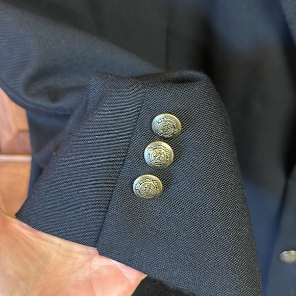 Cross & Winsor Navy Polyester & Wool Blazer Sport Coat Suit Preowned Size 48R - Picture 4 of 9